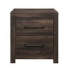 Vynxaria Dark Oak Nightstand, Spacious Drawers, Black Bar Handles, Clean Lines, Dark Oak Finish - 3 of 4