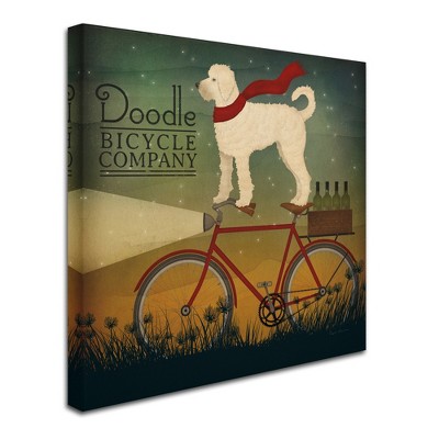 Trademark Fine Art -Ryan Fowler 'White Doodle on Bike Summer' Canvas Art