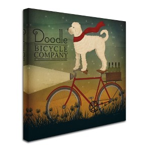 Trademark Fine Art -Ryan Fowler 'White Doodle on Bike Summer' Canvas Art - 1 of 3