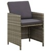 vidaXL Patio Chairs with Cushions 4 pcs Poly Rattan Gray - 2 of 4