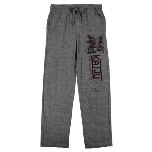 Godzilla Kaiju Men's Heather Gray Sleep Pajama Pants - image 1 of 3