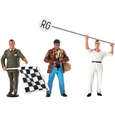 Set of 3 Figurines Robert Photographer, Leon Swen Race Director & Manfred The Mechanic for 1/43 Scale Models Le Mans Miniatures