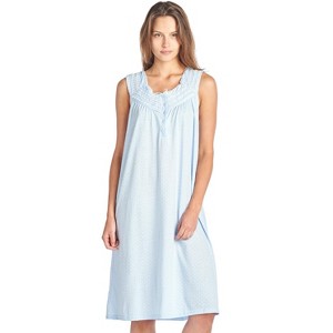 Casual Nights Women's Floral Embroidered/Lace Trim Sleeveless Nightgown - 1 of 4