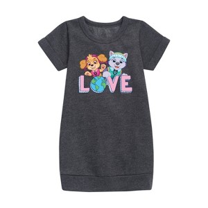 - Paw Patrol - Love Earth Graphic Short Sleeve Fleece Dress - 1 of 4