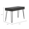 Depot E-Shop Writing Desk with 2-Drawers and Hairpin Legs - 4 of 4