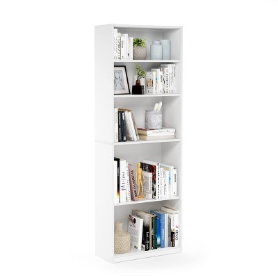 Furinno Simple Design Easy to Assemble 5-Shelf Bookcase Space Saver Organizer Open Bookshelf,White