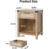 Natural Rattan Nightstand with Drawer & Shelf - Boho Farmhouse Bedside Table for Bedroom & Living Room Storage - 2 of 4
