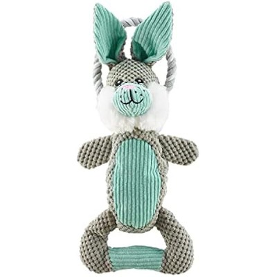 Outward Hound Scrunch Bunch Bunny Interactive Plush Squeaky Dog Tug Toy