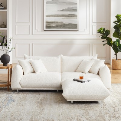 MINIMORE Modern Style 88.9"W Chris 3Seater Sofa and Ottoman