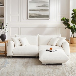 MINIMORE Modern Style 88.9"W Chris 3Seater Sofa and Ottoman - 1 of 4