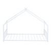 TIRAMISUBEST Twin/Full Size Metal House Bed with Roof Design, Kids Playhouse Bed Daybed Floor Bed for Boys Girls - 3 of 4