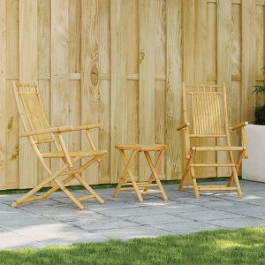 vidaXL 3 Piece Bistro Set Bamboo - 1 of 4