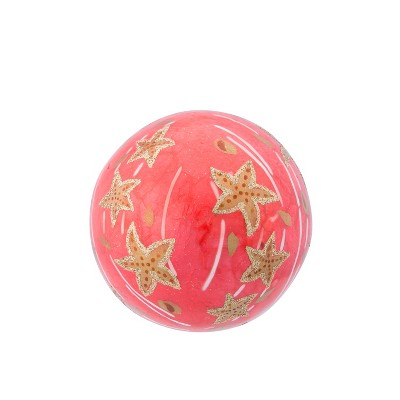 Beachcombers Capiz Ball Red with Starfish