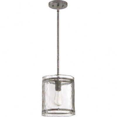 Fortress Mottled Silver Glass Mini Pendant Light