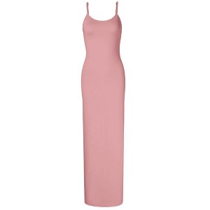 Women Full Slip Under Dresses Sleeveless Adjustable Spaghetti Strap Cami Maxi Dress Nightgowns Sleepwear - 1 of 4