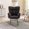 PAGED Rocking Chair Modern Accent Chair, Teddy Fabric Reading Chair for Bedroom, Living Room Furniture - 2 of 4