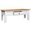 vidaXL Panama Range Coffee Table, Rectangular, Solid Pine Wood Material, White Color with Natural Wood Accent - 3 of 4