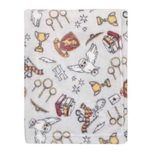 Warner Brothers Harry Potter Magical Moments Grey And White Super Soft Baby Blanket Target