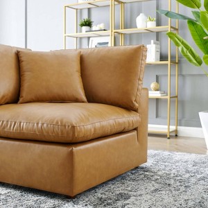 Commix Down Filled Overstuffed Vegan Leather Corner Chair - Modway - 1 of 4