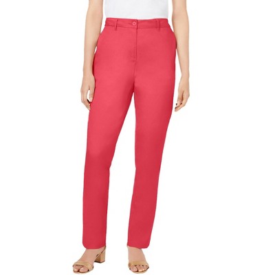 Jessica London Women's Plus Size Casual Stretch Straight Leg Chino Pants -  18 W, Bright Red : Target