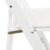Gulches Set of 4 Upholstered Folding Chairs - Solid Wood, Beige PU Leather Cushion/White Shelf, No Installation, Space-Saving - 4 of 4