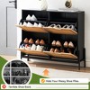 Rattan Shoe Cabinet Organizer for Entryway with 4 Doors, Adjustable Shelves, Holds 20 Pairs, Modern Hallway Storage Furniture - 3 of 4
