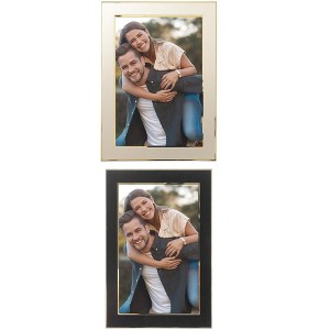 REGALWOVEN Home Room Modern Brushed Aluminum Real Glass Photo Frame - 1 of 4