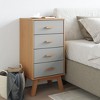 vidaXL Bedside Cabinet Solid Pine Wood and Engineered Wood, Medium, 4 Drawers, Bedroom Storage - 3 of 4