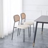 Nordlys Set of 2 Metal Dining Chairs with Cane Backs and Bouclé Seats Modern Design Style Upholstery Dining Room - 2 of 4