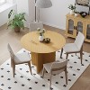 PexFix 42" x42" Solid Wood Round Dining Table with Natural Finish and Elegant Arched Legs for Modern Dining Rooms & Kitchens - 3 of 4
