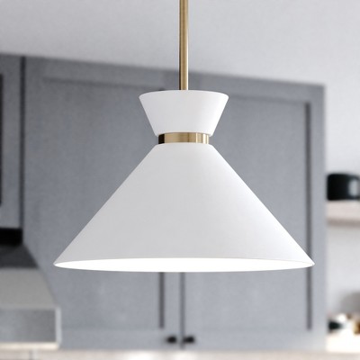 matte white and natural brass