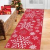 Christmas Area Rug, Winter Holiday Home Decor Rugs for Living Room Bedroom, Snowflake Print Decorative Carpet Non Slip for Nursery - 2 of 4