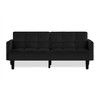 75" Velvet Convertible Folding Futon Sofa Bed with 6-Position Adjustable Backrest - 2 of 4