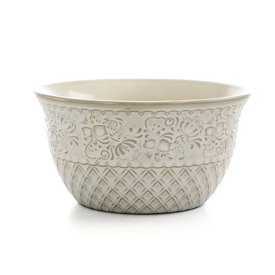 Ivory Floral Ceramic Square Dinnerware Set, Service for 4