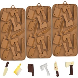 JDICTION Halloween Chocolate Molds 3pcs Knife Silicone Candy Molds for Resin, Soap, Ice, Fondant, Cupcake Decoration - 1 of 4