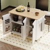 51 inch White Fluted Kitchen Island with Drop Leaf Rolling Kitchen Cart with Towel Rack for Kitchen Dining Room - 3 of 4