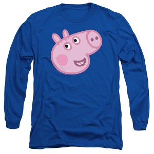 Men’s Peppa Pig George Pig Face Long Sleeve T-Shirt - 1 of 4