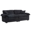 Akoasm 84 in. W Chenille Loveseat Deep Seat Sofa with 2 Throw Pillows & Memory Foam For Apartment & Living Room-Black - 4 of 4