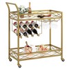 Gold Bar Cart, 2 Tier Bar Carts for The Home, Home Bar & Serving Carts, Bar Carts with Wheels - 3 of 4