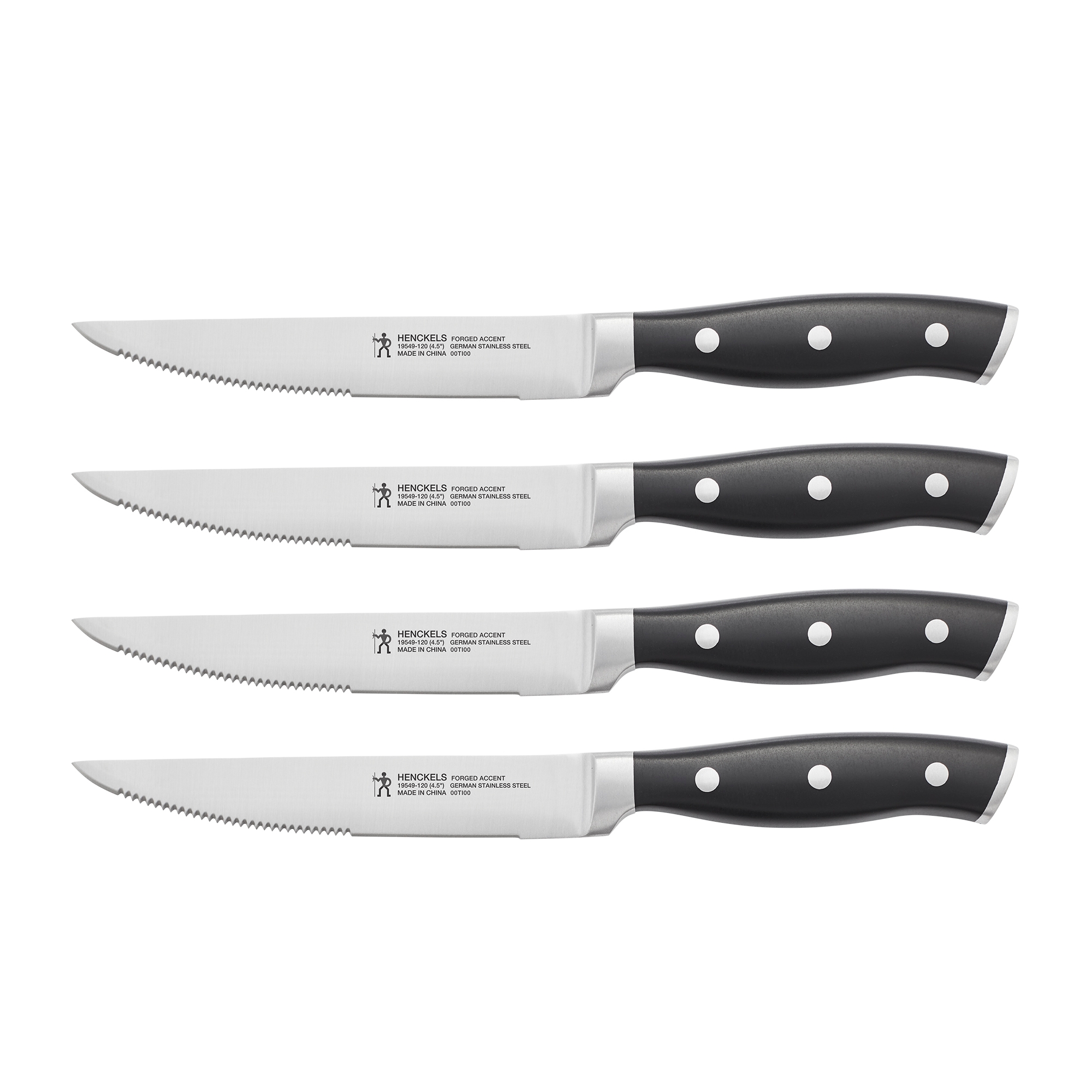 Henckels Forged Accent Set of 4 Steak Knife Set-Black