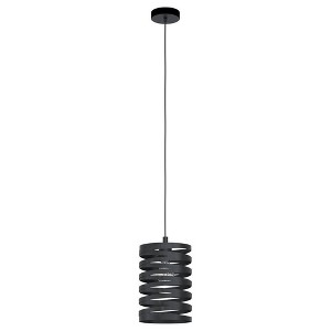 Cremella Mini Pendant with Spiral Shade Black Finish - EGLO: ETL Listed, Adjustable, Dimmable Metal Light - 1 of 4