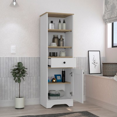 Akoasm Linen Bathroom Medicine Storage Cabinet With Shelves 1 Door