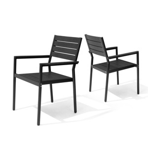 Pellebant Outdoor Dining Chairs Modern Aluminum Stackable Chairs for Patio - 1 of 4