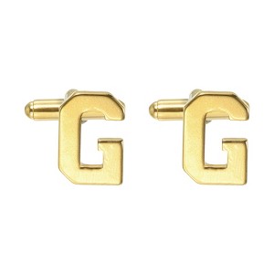 Unique Bargains Men Weddings Gift Classic Alphabet Cuff Links with Box 2 Pcs - 1 of 3