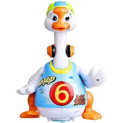 JuzToys Educational Baby Music Toy – Walking, Singing, Dancing Hip Hop Swing Goose Developmental Baby Toy, Musical Toy for Toddlers – Blue
