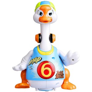 JuzToys Educational Baby Music Toy – Walking, Singing, Dancing Hip Hop Swing Goose Developmental Baby Toy, Musical Toy for Toddlers – Blue - 1 of 4