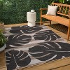 JONATHAN Y Allison Classic Beach Stripe and Monstera Leaf Indoor/Outdoor Area Rug - 3 of 4