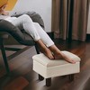 ChicFurnit Ottomans and Benches Storage Ottoman Rectangle Footstool Foot Rest Footstool with Wood Legs for Living Room, White, 15.9"*12"*9.8" - 3 of 4
