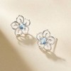 Sterling Silver Sky Flower Stud Earrings Elegant and Charming - 3 of 4