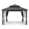 Arceso Hardtop Gazebos, Aluminum Frame Permanent Pavilion with Curtains and Netting, Double Galvanized Steel Roof Gazebo Outdoor, Metal Gazebo Canopy - 2 of 4